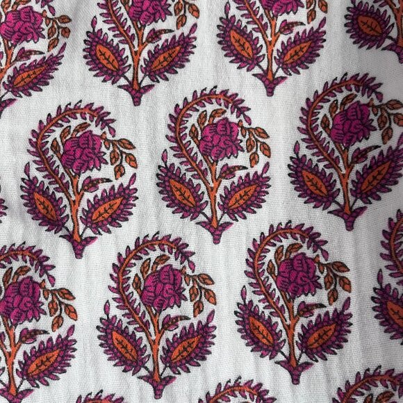 J.Crew Cora Soft Gauze Top Bouquet Block Print Floral Cotton Blouse XS Fits S/M - Picture 2 of 5